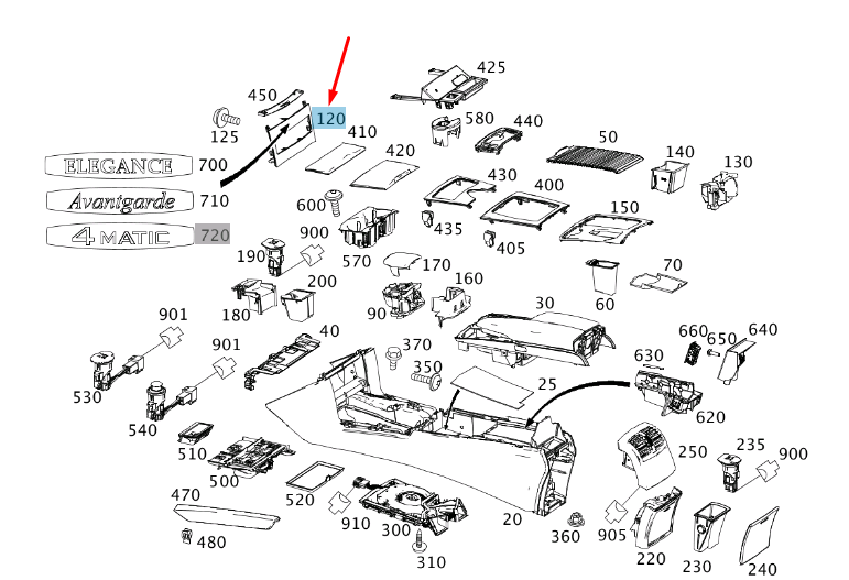 MERCEDES-BENZ E W212 Heater And A/C Operating Unit Cover A2126807293