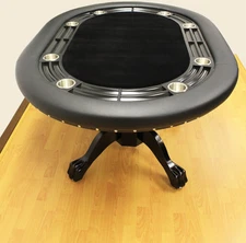 Luxury MRC Poker Table MINI MONARCH Black Solid Wood Legs Black Felt