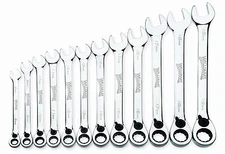 12 Piece Reversible Ratcheting Combination Wrench Set,8mm-19mm,Williams MWS-12RC