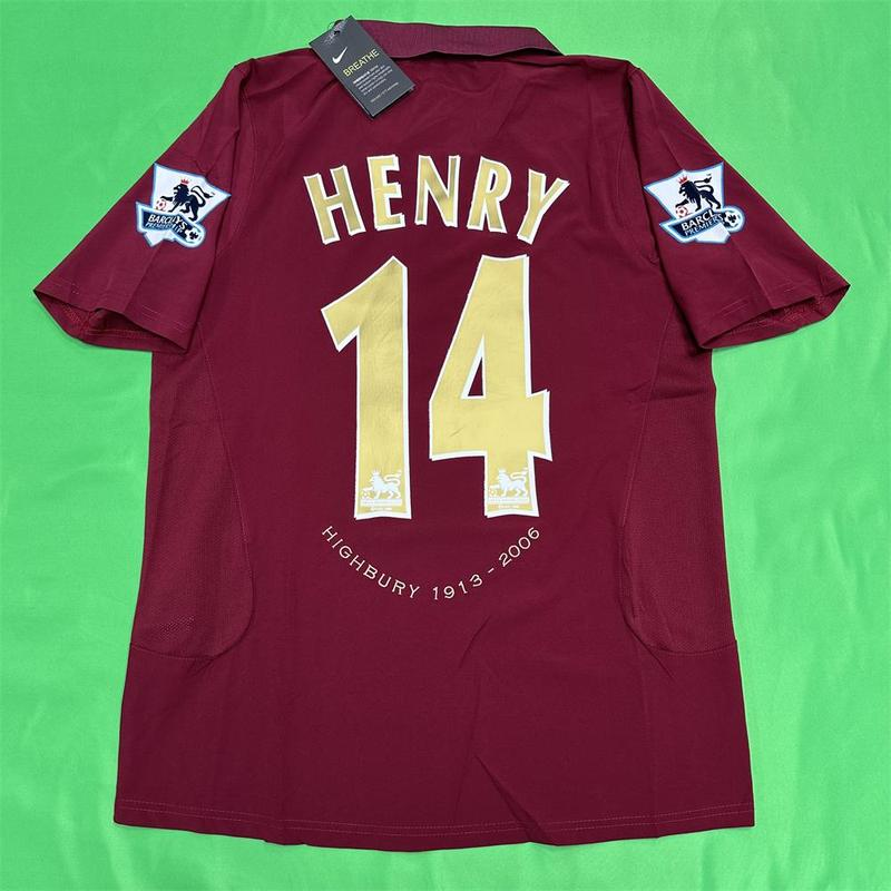 Nike 0506 Arsenal Commemorative Retro Red Short Sleeve Top HENRY No.14 Soccer Je