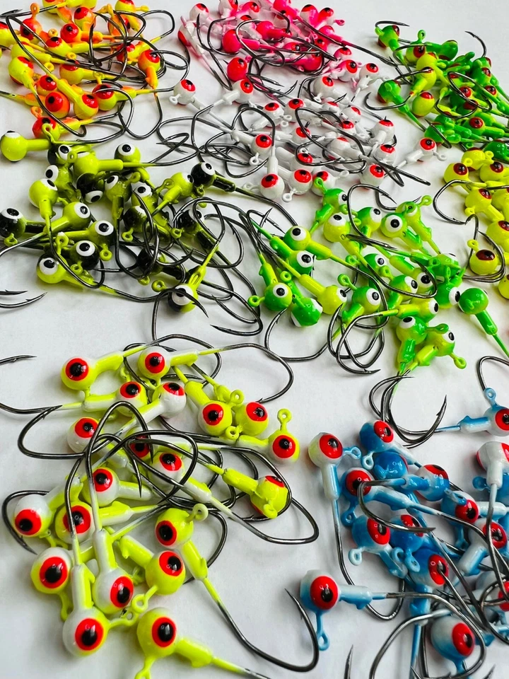 1/32 1/16 1/8 oz cabezas de plantilla de mierda anzuelos de hoz de pesca mierda-panfish-trucha🌟 Foto 4 de 4