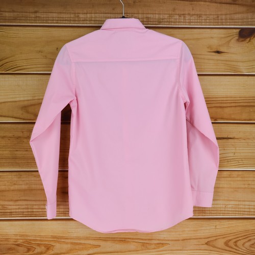 Van Heusen Flex Dress Shirt Kids L 14/16 Pink Cotton Blend Long Sleeve Collar - Picture 2 of 7