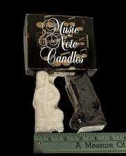 Black White Treble Clef Musical Notes Candles For Cake Recital New 4”