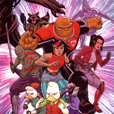 HOWARD THE DUCK Signed ART PRINT #5 Cover JOE QUINONES The THING Drax ROCKET