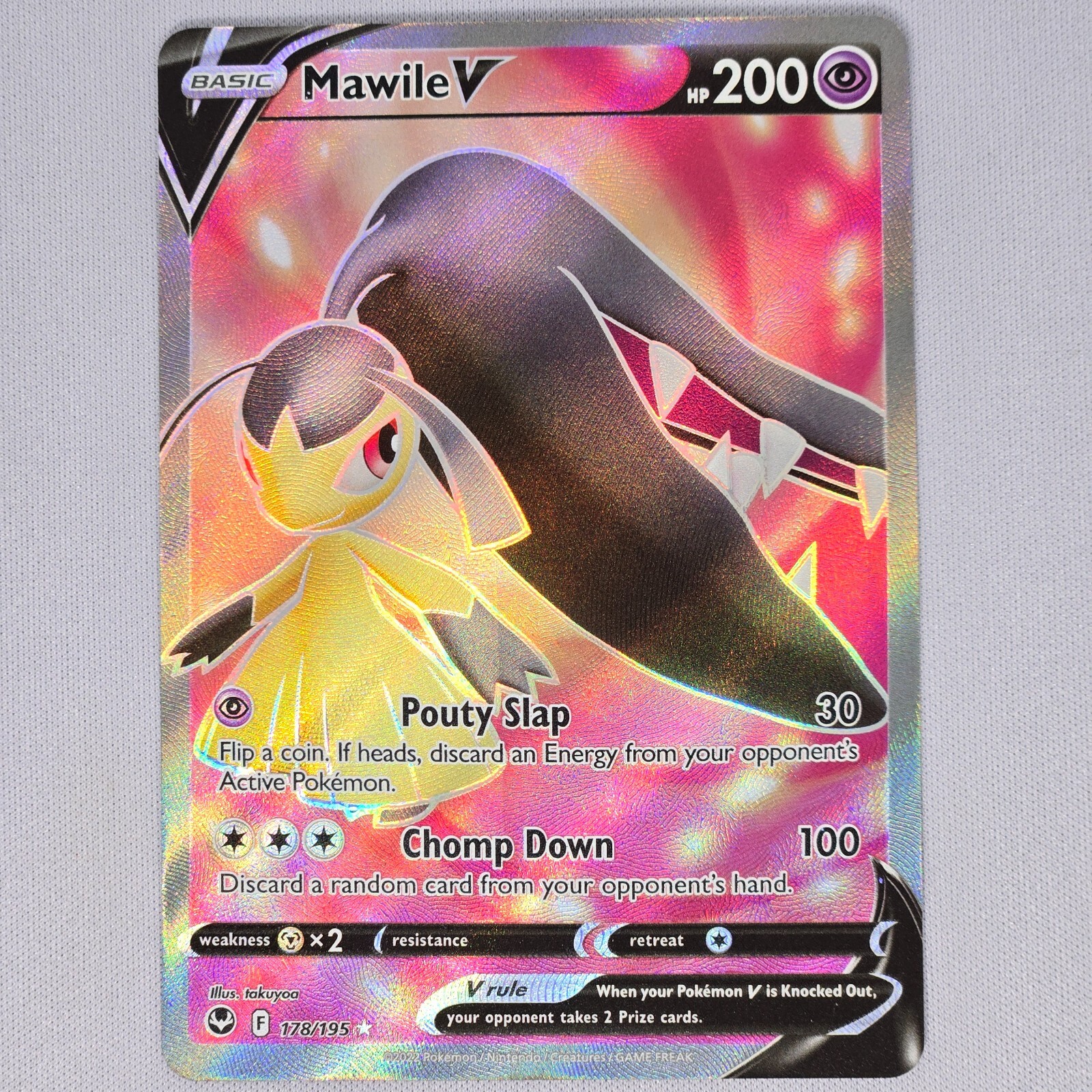 Mawile V 178/195 Silver Tempest Full Art Holo Ultra Rare Pokemon Card English NM