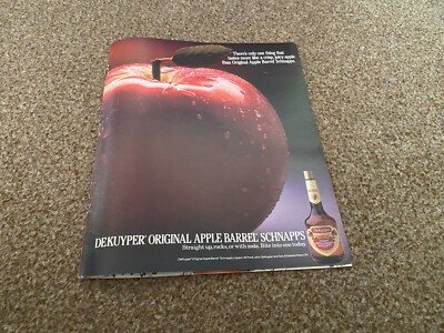 RSBK1 ADVERT 12X10 DEKUYPER ORIGINAL APPLE BARREL SCHNAPPS
