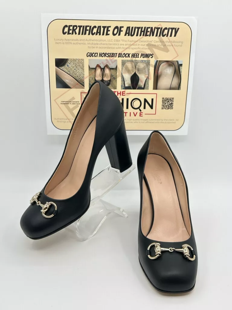 Escarpins créateur GUCCI femme EU taille 38 cuir noir authentifié Horsebit