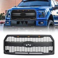 Front Raptor Style Grille Bumper Grill w/Emblem Hole For 2015-2017 Ford F150