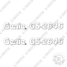 Fits Genie GS-2646 Decal Kit Scissor Lift - WHITE CUT LETTERING ONLY