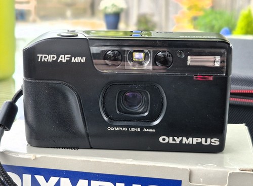 Super COOL Olympus Trip AF Mini 35mm Compact FIM Camera BOXED + Papers Near MINT - Picture 3 of 6