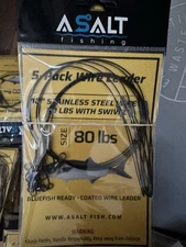 Asalt Fishing 18 " Steel Wire Leader 80 lb test x 5