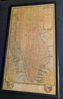 Historic Hagstrom s Transit & House Number Map Of Lower NYC Framed 23 X 13