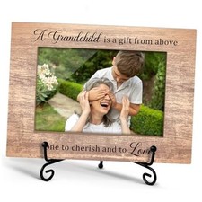 Grandma  Grandpa Gifts - 4x6 Wooden Picture Frame - Desk Decor Grandchild