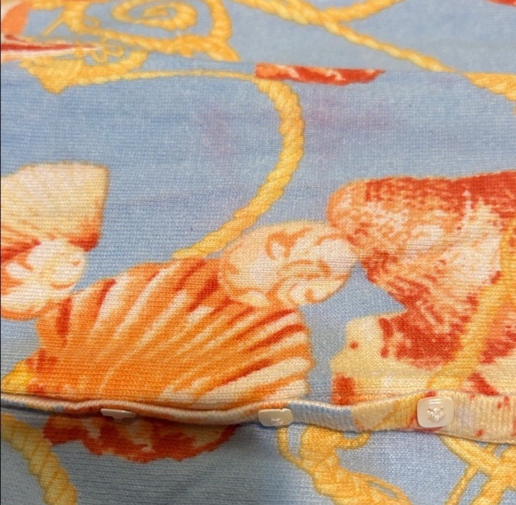 J. McLaughlin Blue Gold Seashell Button Pullover … - image 5