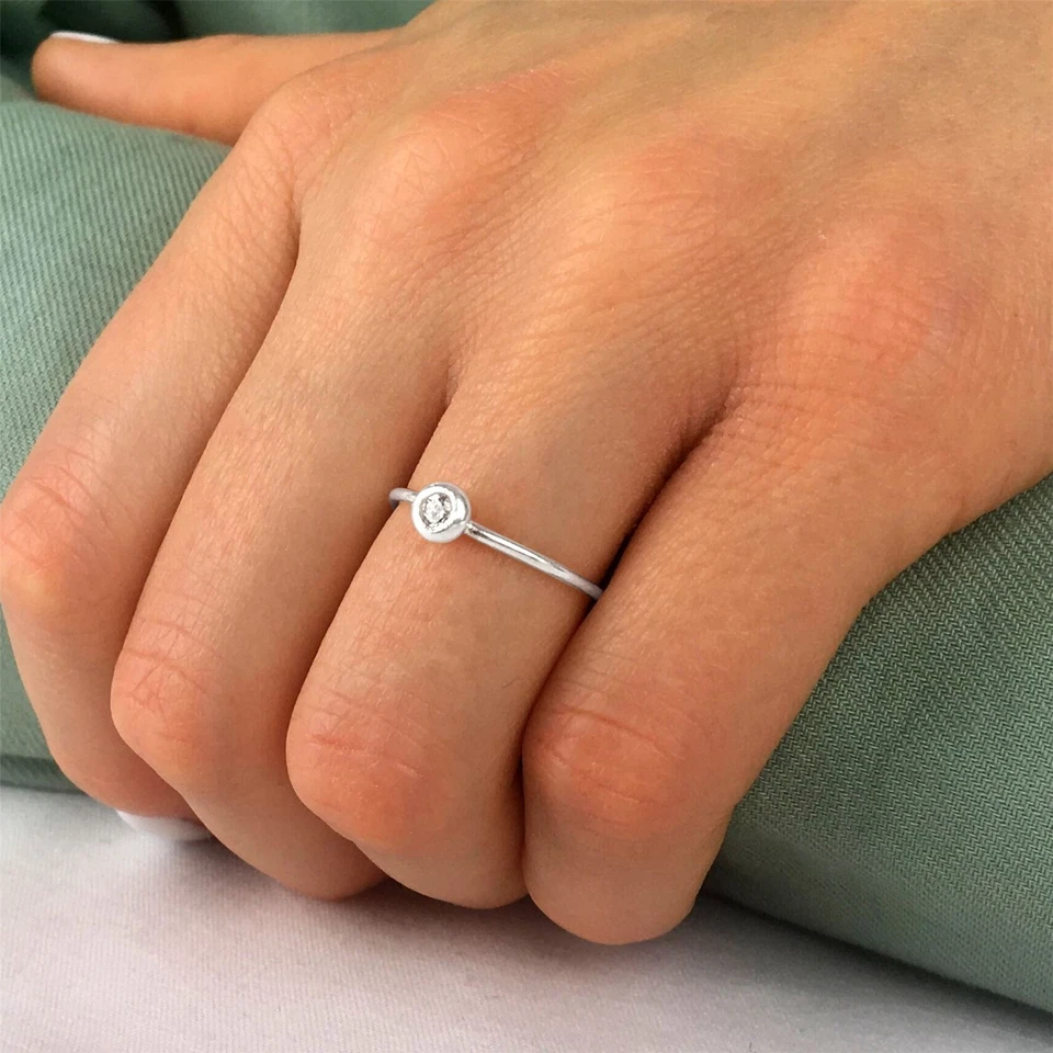 Silverly Anello Argento 925 Reversibile Doppio Cuore Zircone Cubico - Immagine 3 di 4