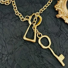 Schiaparelli Charm Key Pendant Necklace Collarbone Chain New