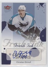 2005-06 Fleer Ultra Fresh Ink Blue 23/25 Christian Ehrhoff #FI-CE Auto 2d8