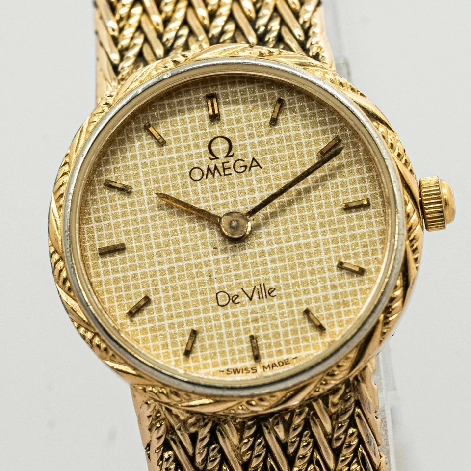 De colección 1980 OMEGA De Ville Cal.1375 Qz Oro 20mm Para Mujer *Movimiento Personalizado* Foto 2 de 4