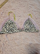 Victoria's Secret Bralette Multicolor XL Leopard Print Mesh Trim