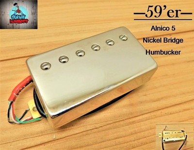 G.M. 59'er Alnico 5 Nickel Humbucker Bridge (52mm) (4-wire) for Gibson Epiphone 