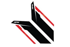 APR Passenger and Driver Side Sideburns Sticker Black Section with Red Stripe