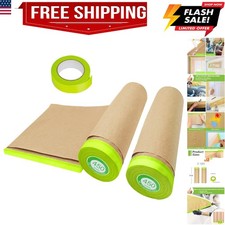 Masking Paper, paint masking, 2 Pack Automotive Paint Paper Roll with Tape, T...