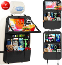 Backseat Car Organizer with Upgraded Foldable Tray, Car Seat Organizer for Kids,