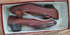 Salvatore Ferragamo Women s Brown Leather Bow...