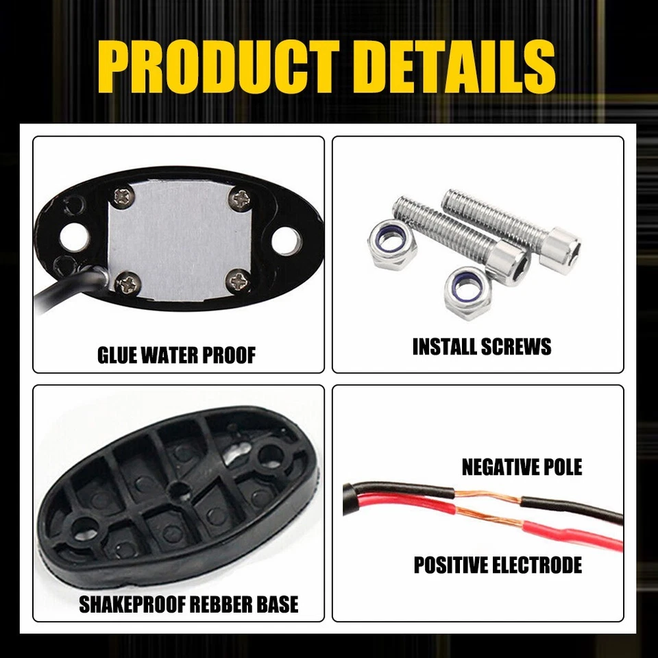 紫色 LED 摇滚灯 100 件大功率适用于吉普越野船卡车 UTV 全地形车 — 第 4/4 张图片