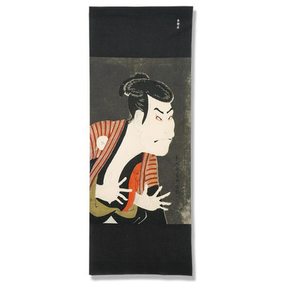 Japanischer Tenugui Wandteppich ''Sandaime Otani Oniji no Edohei'' Eirakuya Bau...