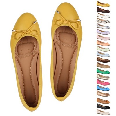 Damen Klassische Ballerinas Schleifen Slippers Kunstleder Schuhe 838467 New Look