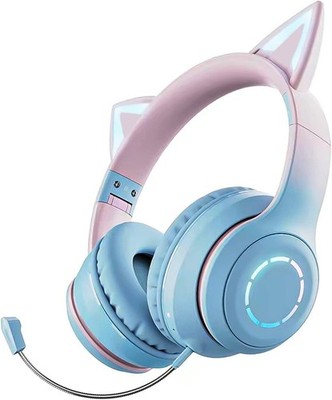 Bluetooth5.1 cat ear headphone cat ear head set headphones wireless headphones w