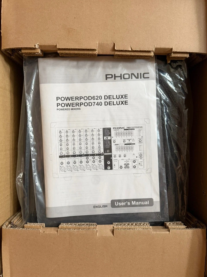 NUEVO EN CAJA Phonic 620 POWERPOD DELUXE 2X100W Powered 6 Canales Mezclador Foto 4 de 4