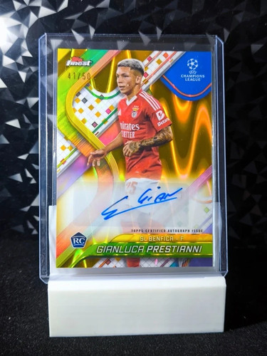 2024-25 Topps Finest UEFA Club Competitions Gianluca Prestianni RC Auto /50