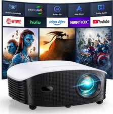 Smart Mini Projector with WiFi and Bluetooth - 1200 ANSI 4K Support, Compatible