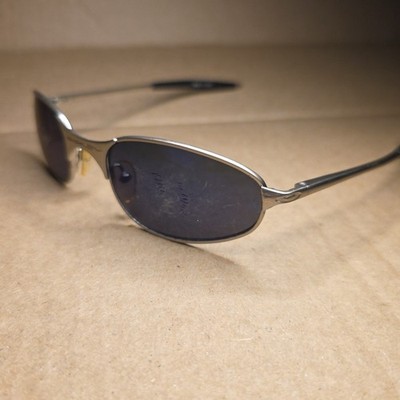 VTG Y2K Oakley A Wire Silver Ice Iridium Blue Lenses Sunglasses