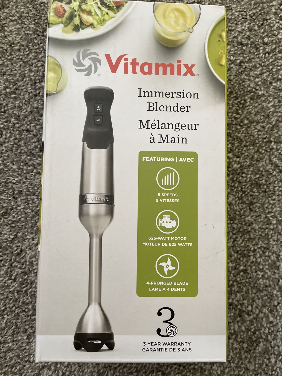 NIB Vitamix Immersion Blender 5-Speed 625W with 4-Pronged Bl