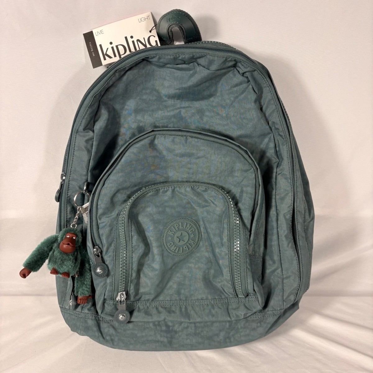 Kipling Harper Expanding Backpack / Light Aloe Tonal Kipling Challenger School Backpack Ligth Aloe Tonal – Balilene main image 3