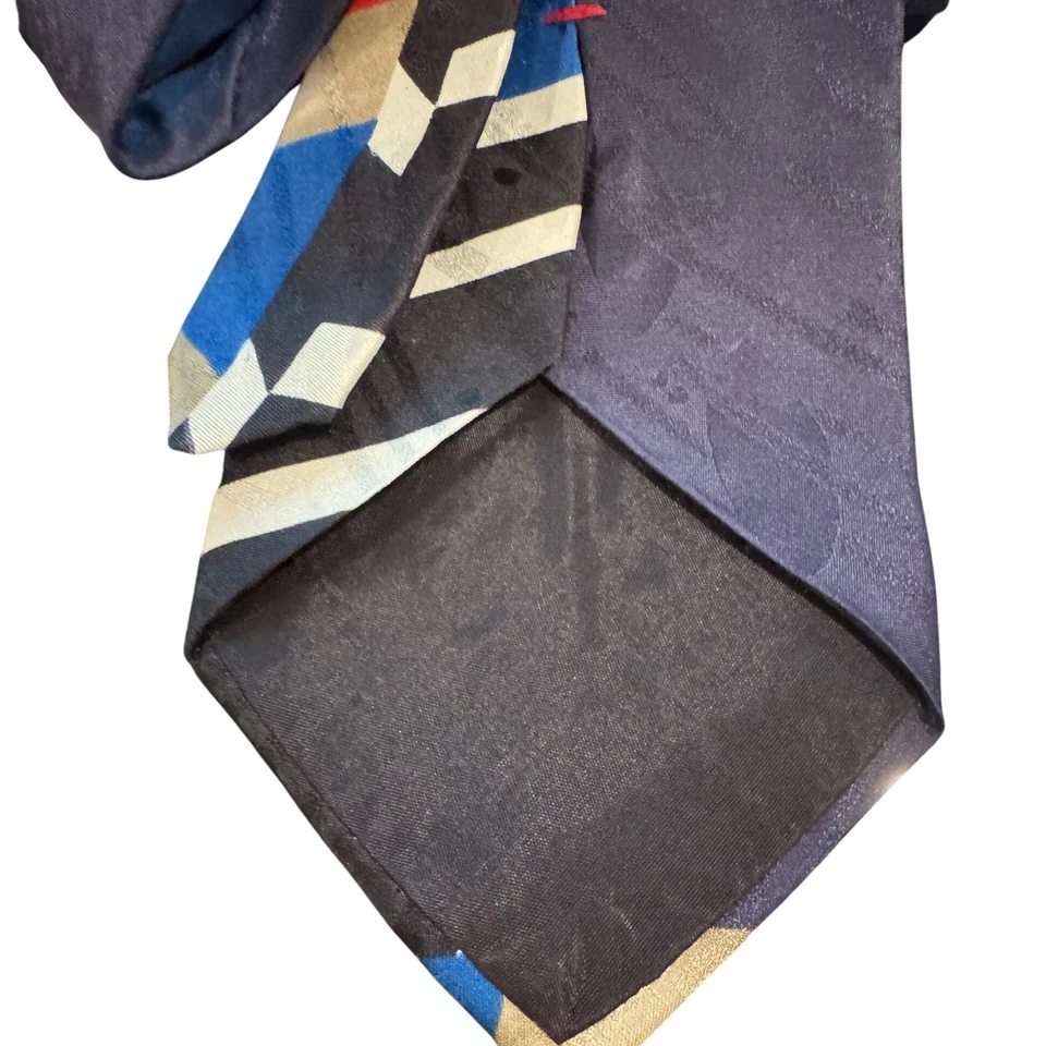 Halston III 意大利丝绸领带几何艺术灵感奢华宣言领带 — 第 3/4 张图片