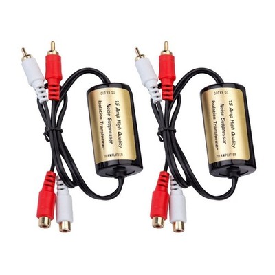 Ground Loop Noise Isolator RCA Filter for Car AMP and Home Audio System Setup