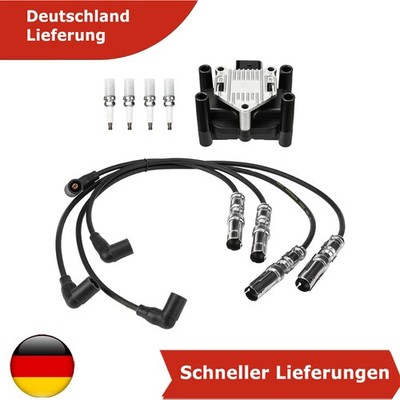 Zündspule Zündkabel Satz Bosch Zündkerze für Skoda Octavia II 1.6 032905106E