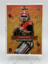 Carson Beck ‘24 Wild Card Stacked Deck Queen of Diamonds Orange Parallel RC 4/5