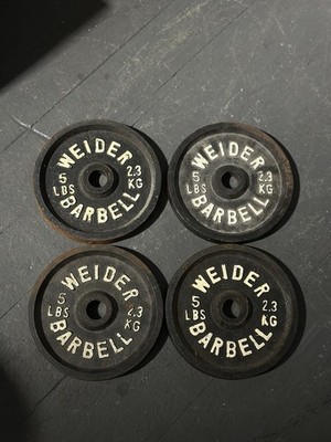 Weider Vintage 5lb Matching Weight Plates 2 Pairs