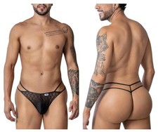 CandyMan 99903 Geometric Mesh Thongs Color Black