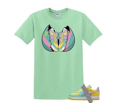 Dunk Easter Air Force 1 Emerald Rise Yellow Pulse Hydrangeas White Pink Foam Tee