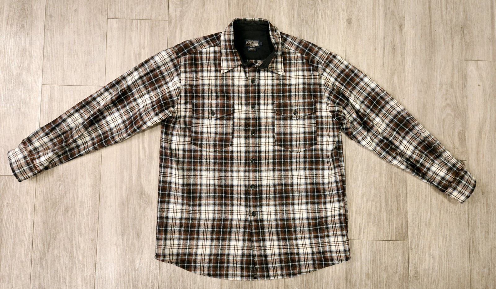 Pendleton Field Shirt Plaid Button Up Flannel Woo… - image 1