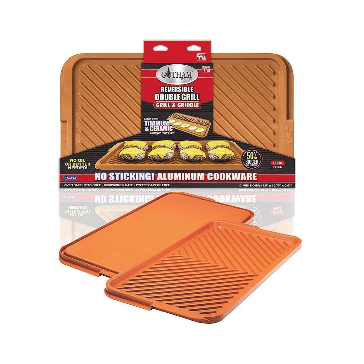 Gotham Steel Nonstick Double Grill and Griddle Reversible X-Large Pan
Opens in a new window or tab