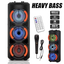 Loud Portable Bluetooth Speaker Triple Sub woofer Party Heavy Bass Sound System
