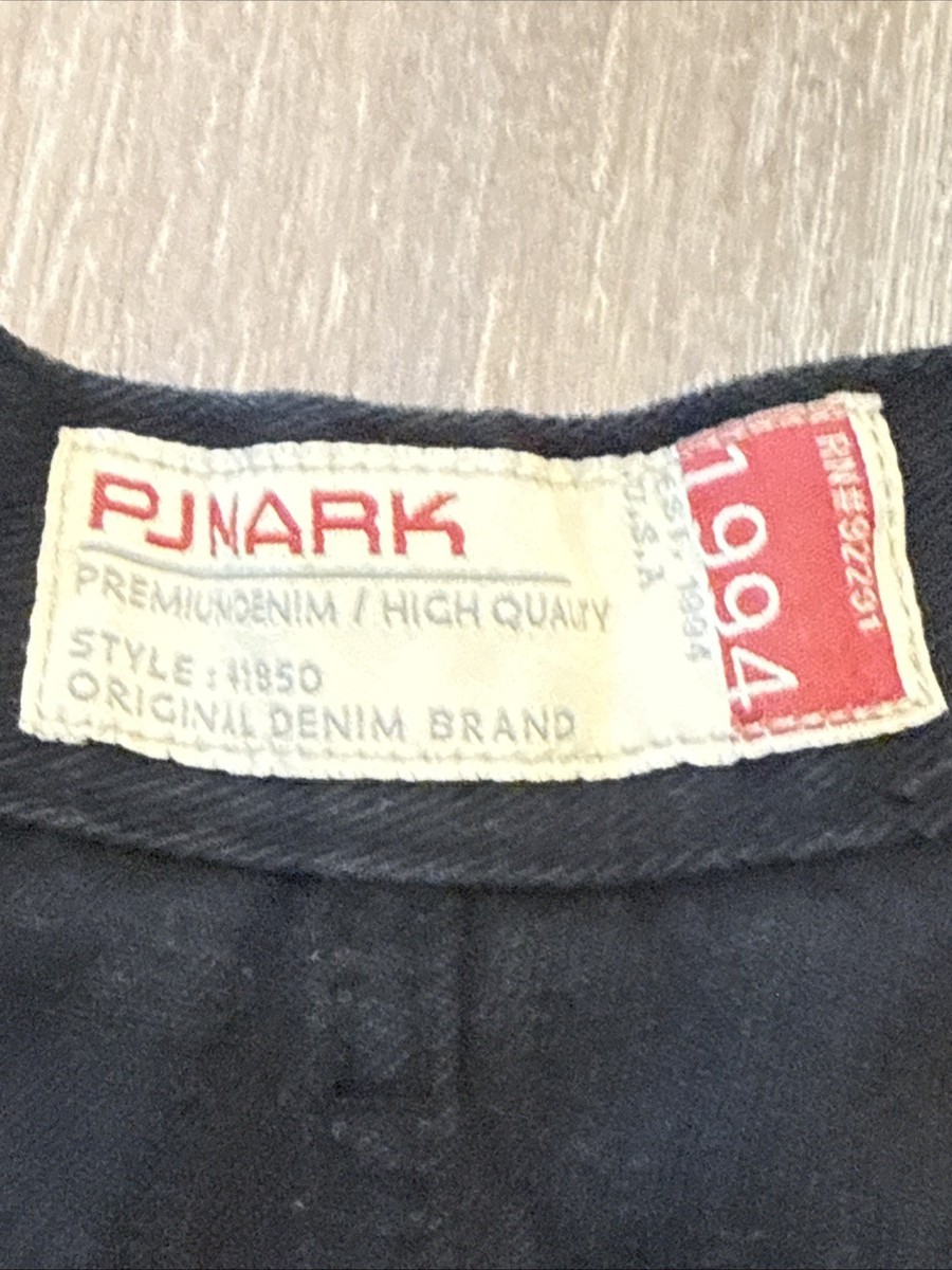 PJ Mark Jeans Black Denim Pants Men’s  38 x 34 Straight  Tear On Leg(Fits 38x30) View 5