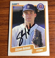 1990 Fleer - Shawn Holman #606 (RC) on-card auto